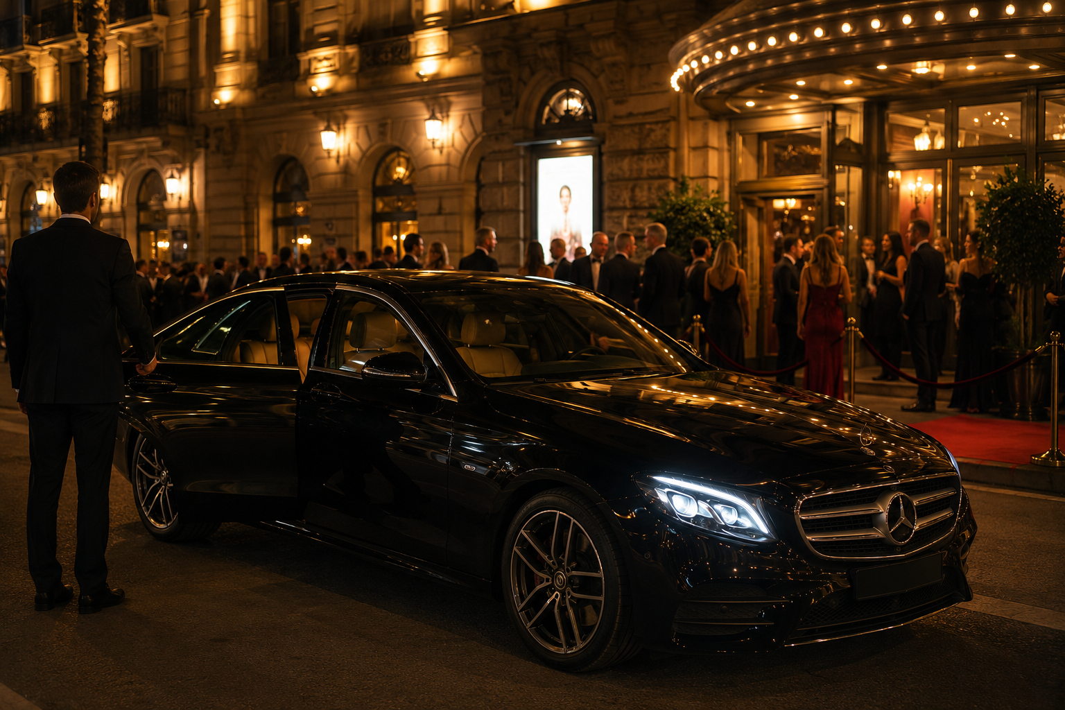 Servicio de traslados para eventos en Barcelona con vehículo premium y conductor privado, transporte VIP para congresos, celebraciones, empresas y grupos con atención personalizada